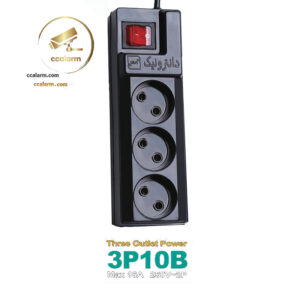 سیم سیار سه خانه مشکی ۱/۸ متری دانترونیک