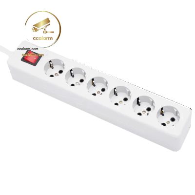 چندراهی ۶ خانه ارت‌دار باکلید مدل شهاب با سیم 5متری -پارت الکتریک