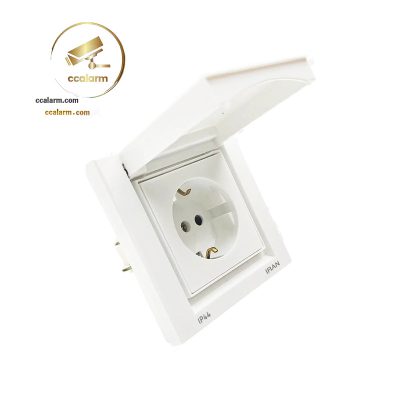 پریز برق ارتدار بارانی برلیان IP44 سفید اقتصادی ايران الکتریک
